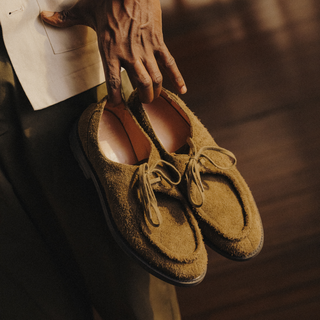 Del Toro Shoes Men's Antelope Textured Suede Tuscan Moc Boot