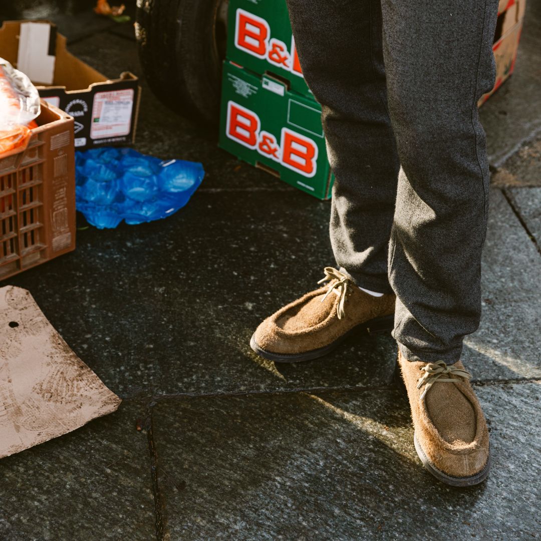 Del Toro Shoes Men's Antelope Textured Suede Tuscan Moc Boot