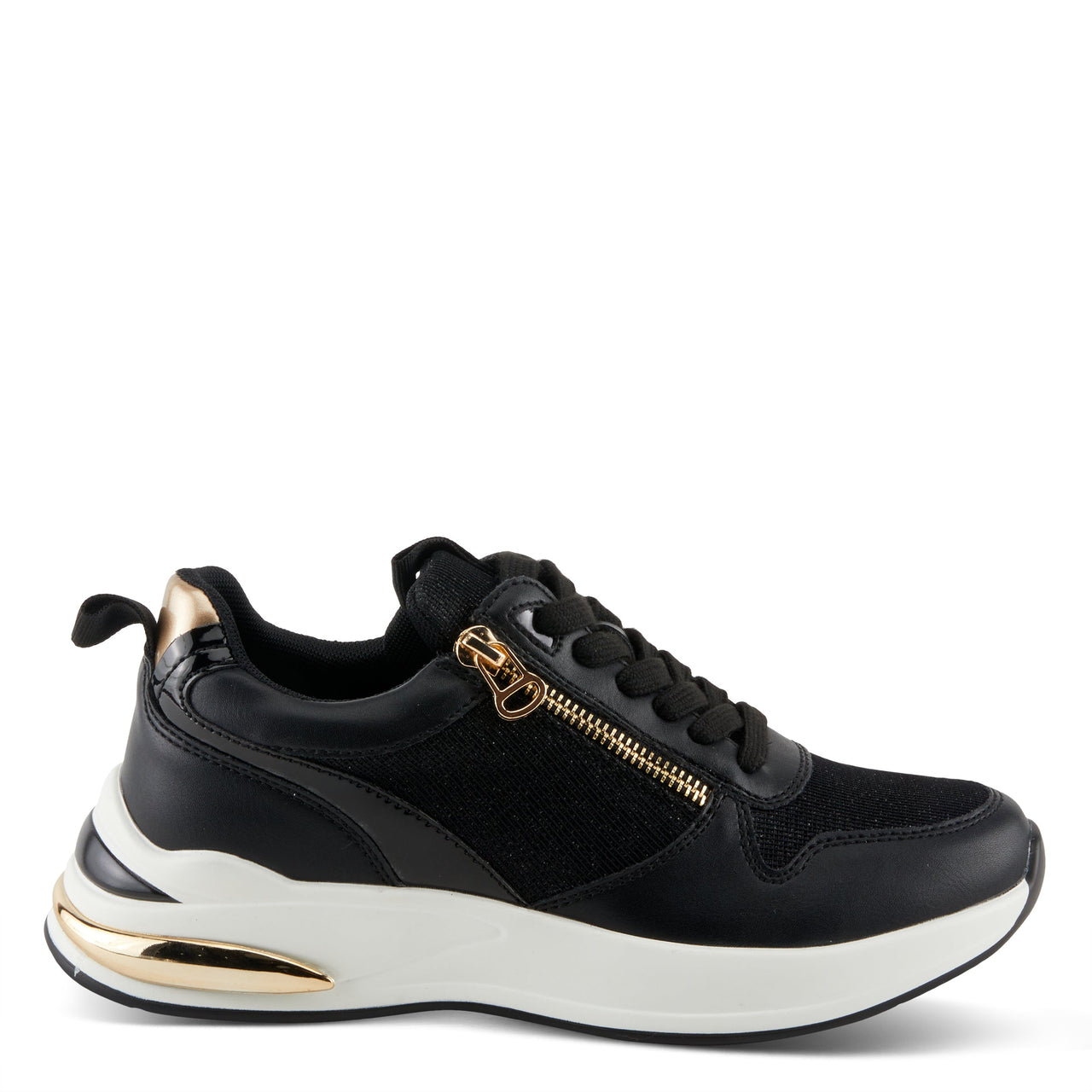 Black and white Patrizia Ursa sneakers with cushioned sole and lace-up design