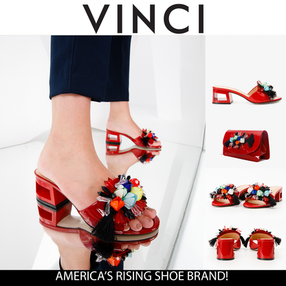 The Vigo Red Leather Block Heel Women Sandal