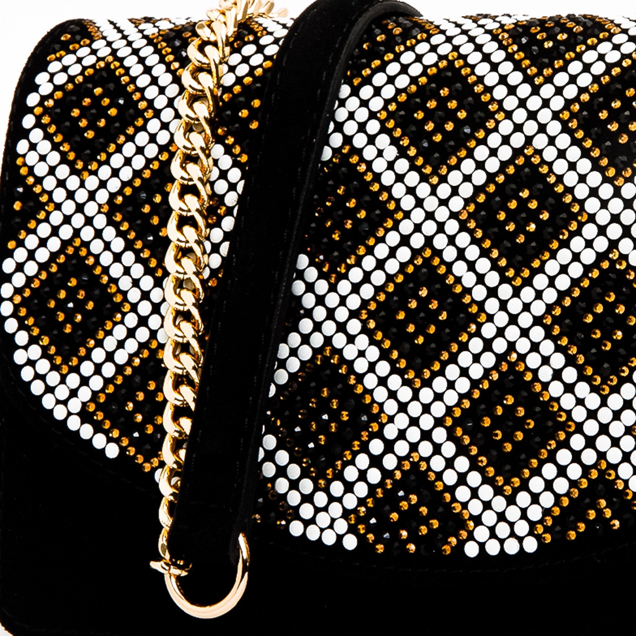 The Nampula Black Glitter Suede Leather Handbag