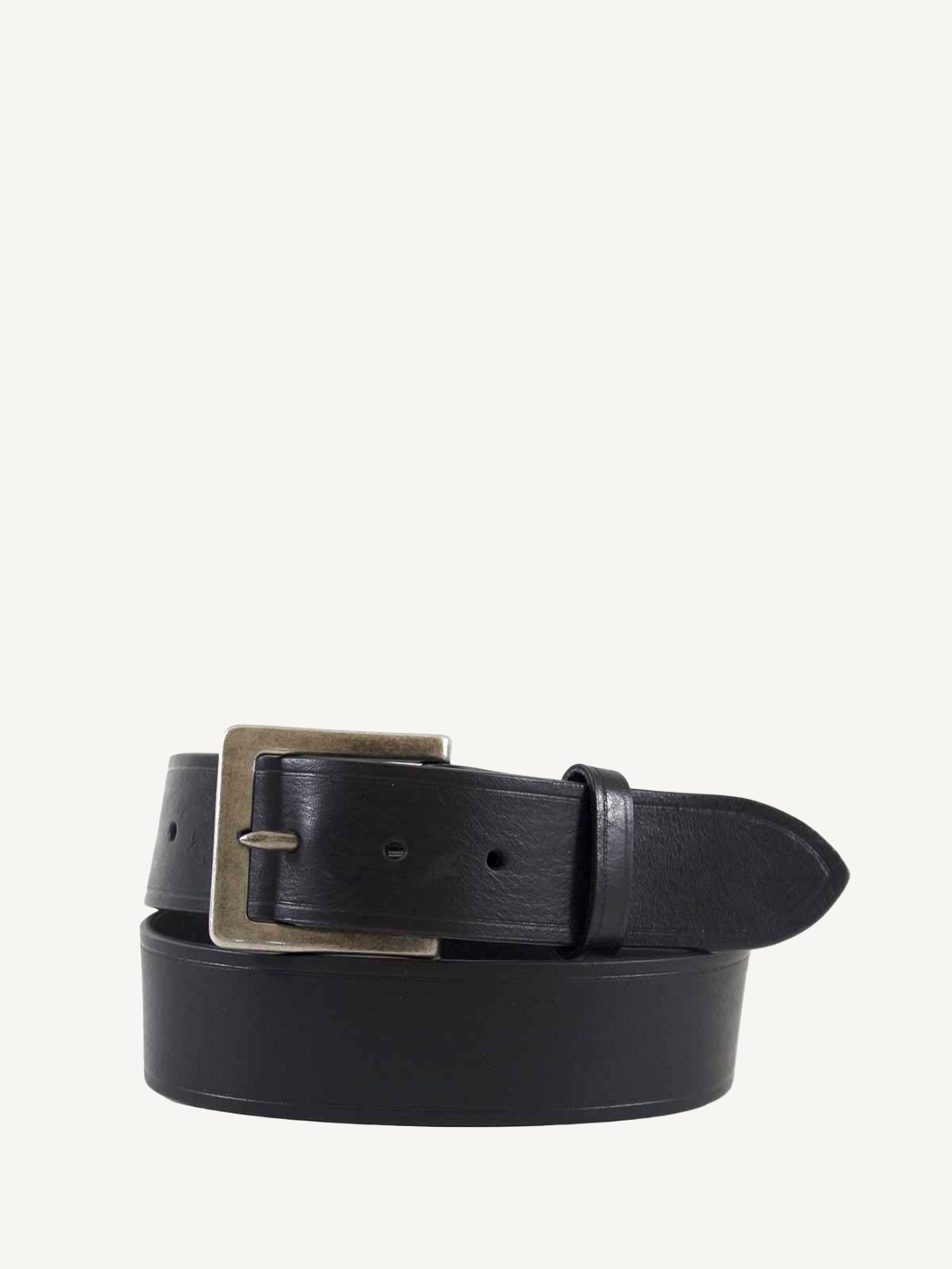 Jean Belt 40mm Genuine Leather Black Usa Made Crease Detail