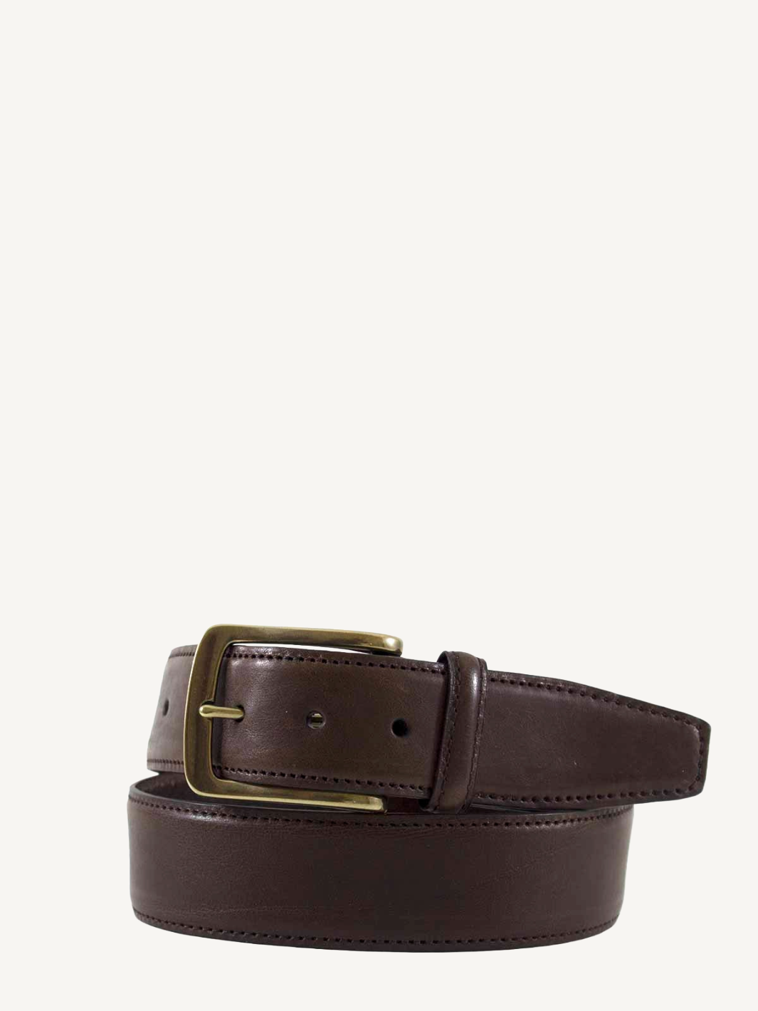Brown Full Grain Feathered Edged Leather Jean Belt