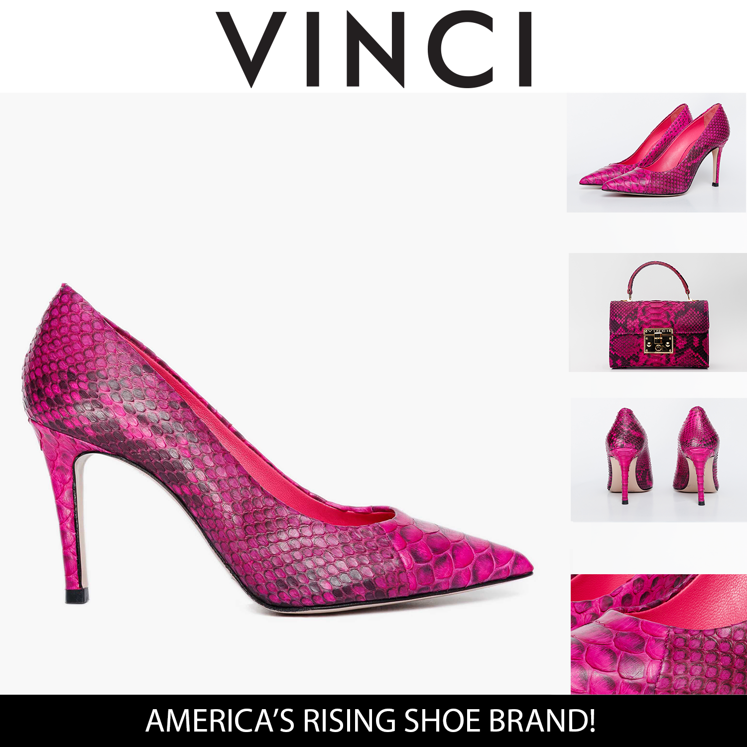 The Queen Fuchsia Pythn Leather Pump Women Shoe