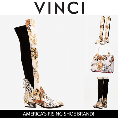 The Perugia Leather Pointy Toe Knee High Women Boot