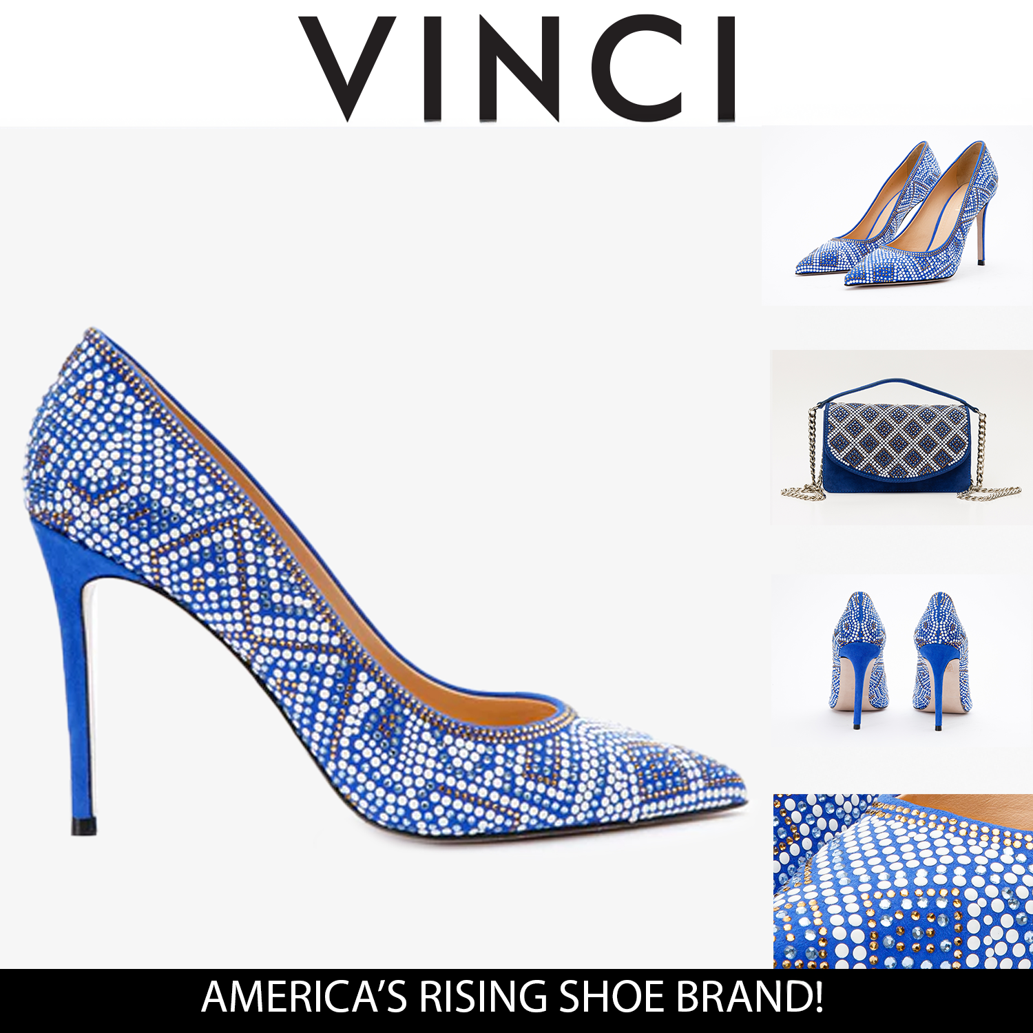 The Nampula Sax Blue Glitter Leather Pump Women Shoe