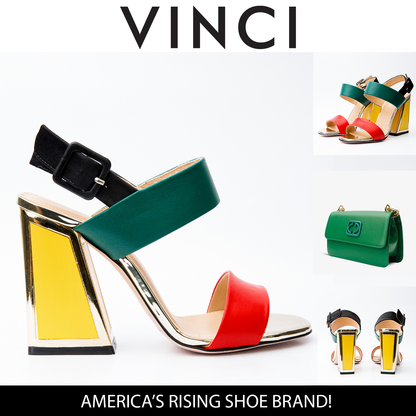 The Niger Block Heel Multicolor Leather Women Sandal