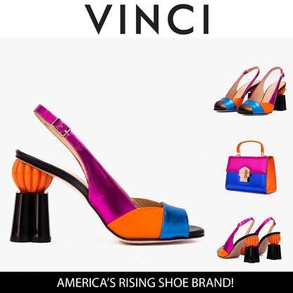 The Rize Multicolor Pumpkin Heel Leather Women Sandal