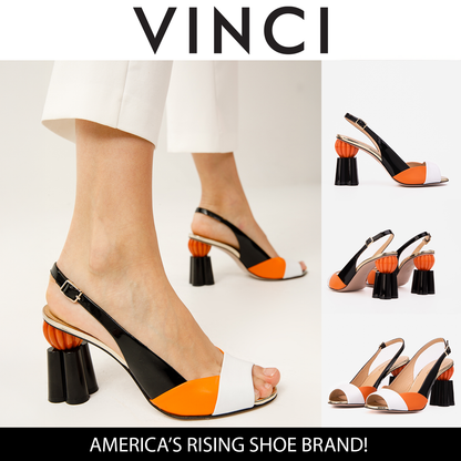 The Rize Multicolor Pumpkin Heel Leather Women Sandal