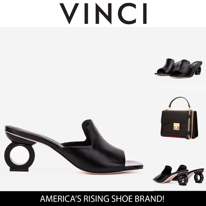 The Tory Black Leather Women Sandal