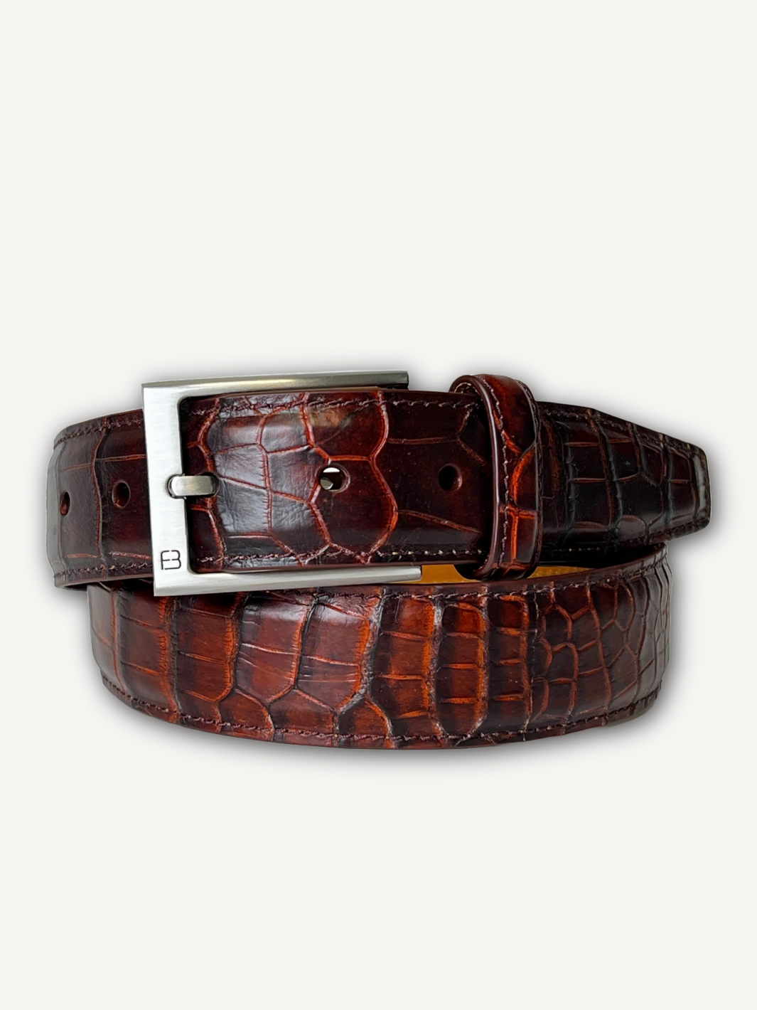 Bryant Park Belt 1 3 8 Inch Genuine Alligator Cognac