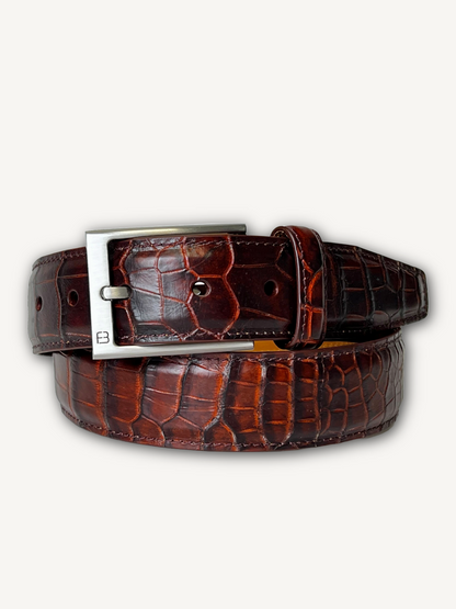 Bryant Park Belt 1 3 8 Inch Genuine Alligator Cognac
