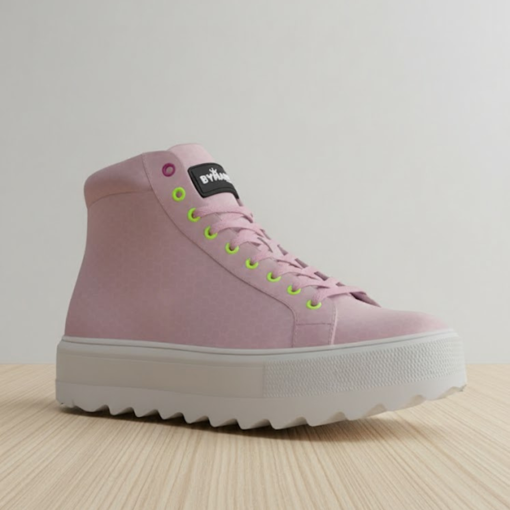 BYMANYC New York Square Style Ankle Boots Vegan Pink