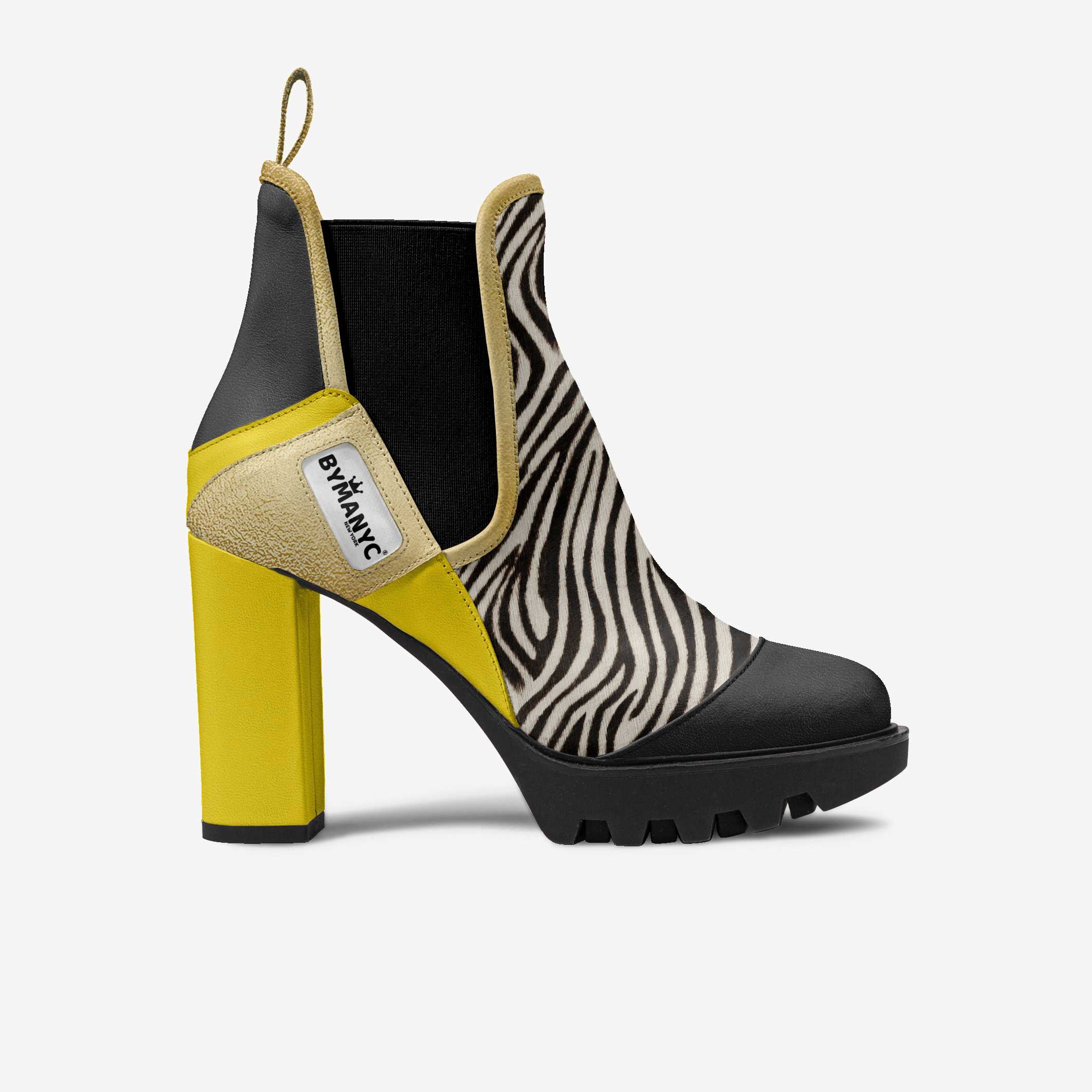 BYMANYC New York Urban Elastic Designer Boot Vegan Black