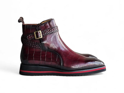 Carrucci Vesper Cross Strap Buckle Boot Men's Calfskin Leather KB517-01E