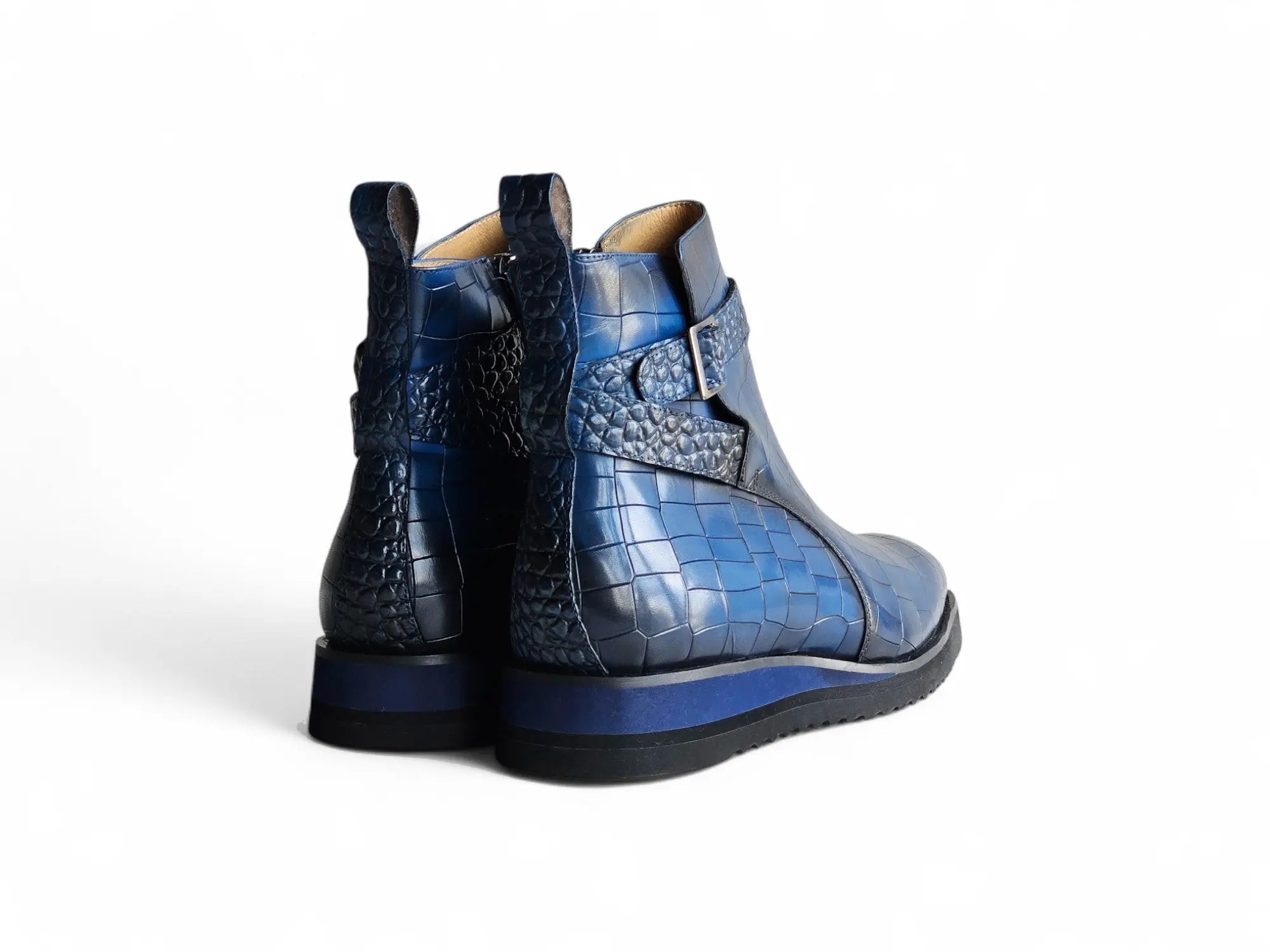 Carrucci Vesper Cross Strap Buckle Boot Men's Calfskin Leather KB517-01E