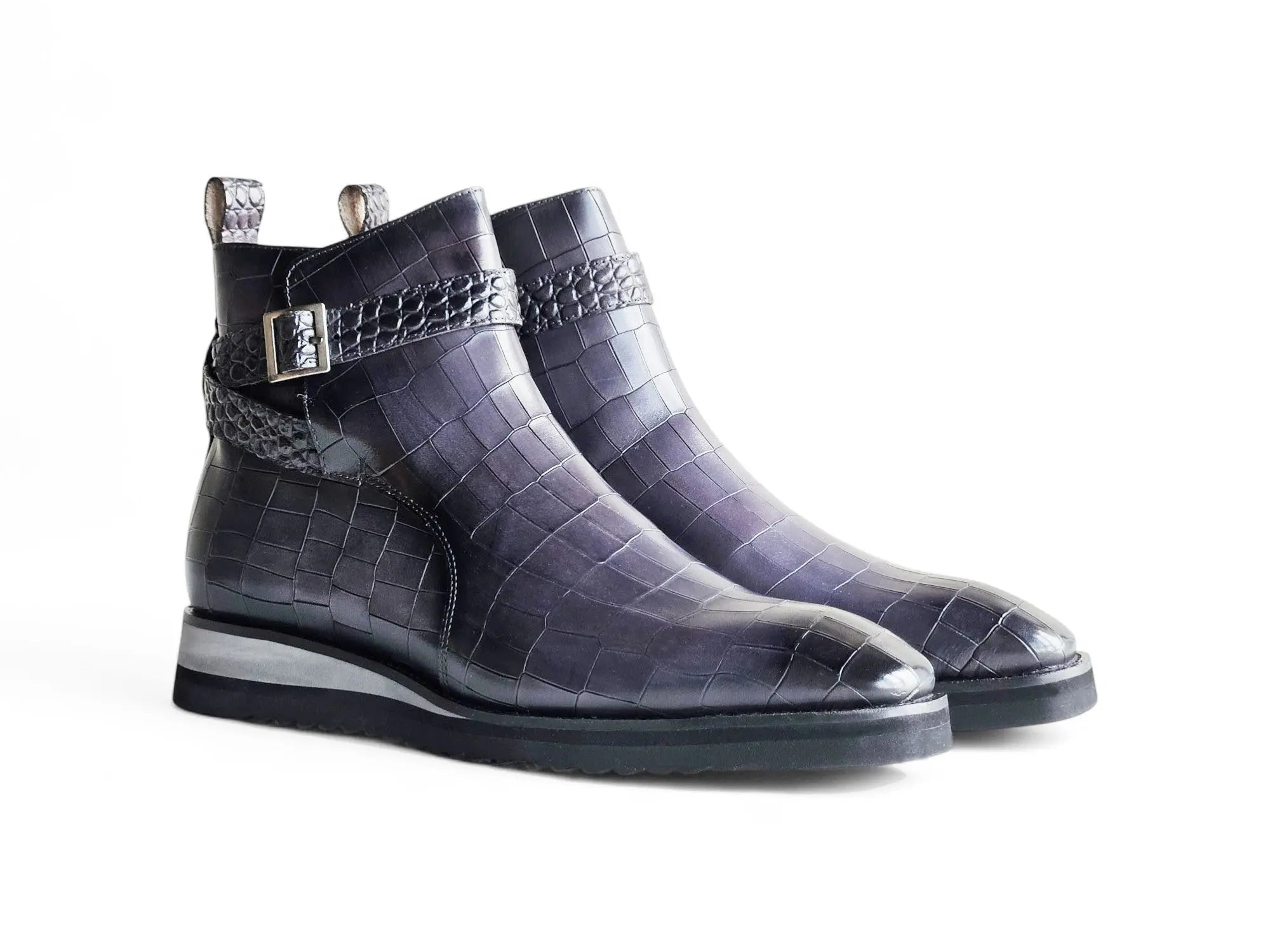 Carrucci Vesper Cross Strap Buckle Boot Men's Calfskin Leather KB517-01E