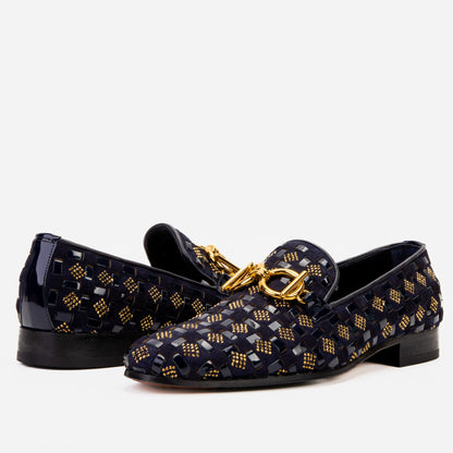 The Vicino Shoe Navy Blue Bit Dress Loafer Men Shoe
