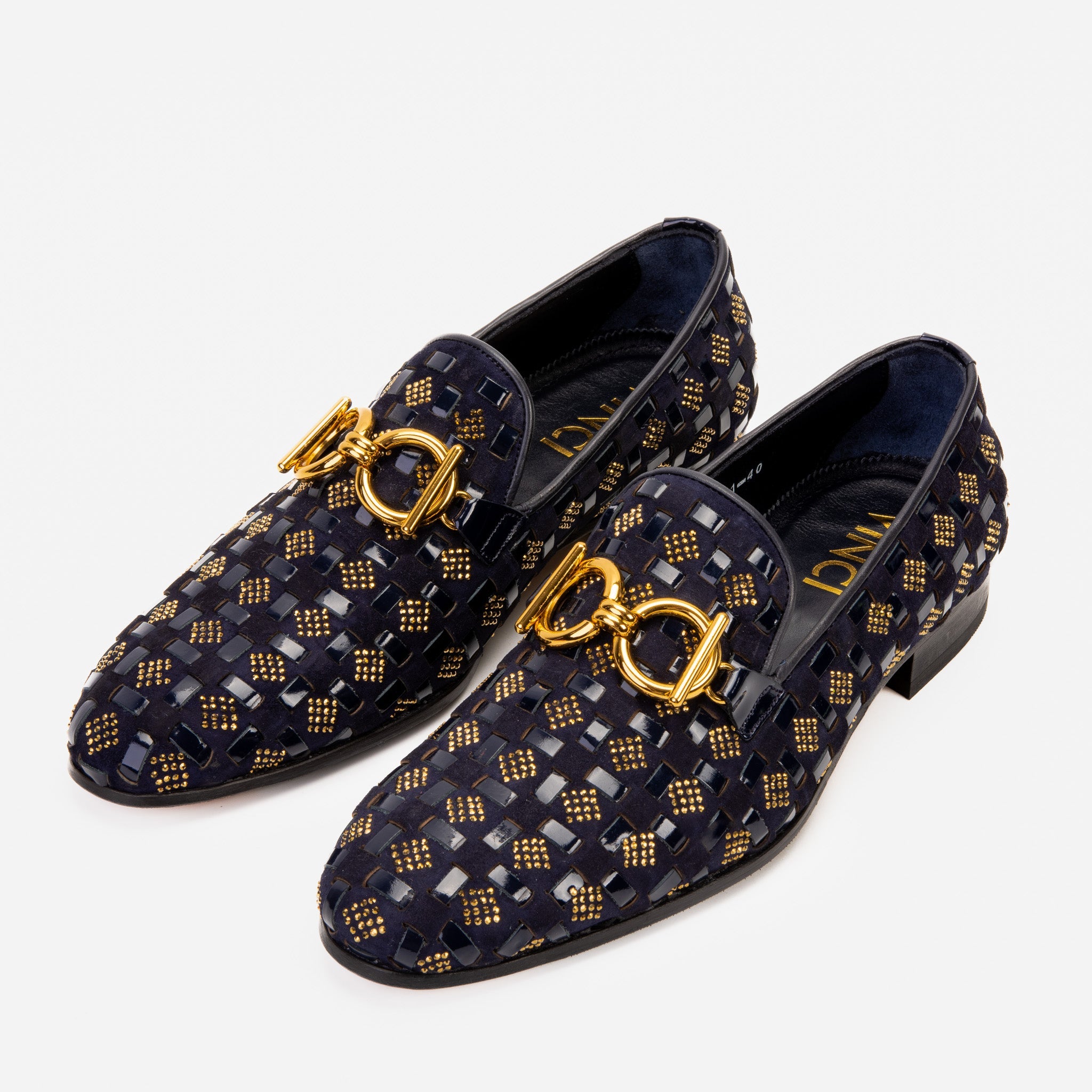 The Vicino Shoe Navy Blue Bit Dress Loafer Men Shoe