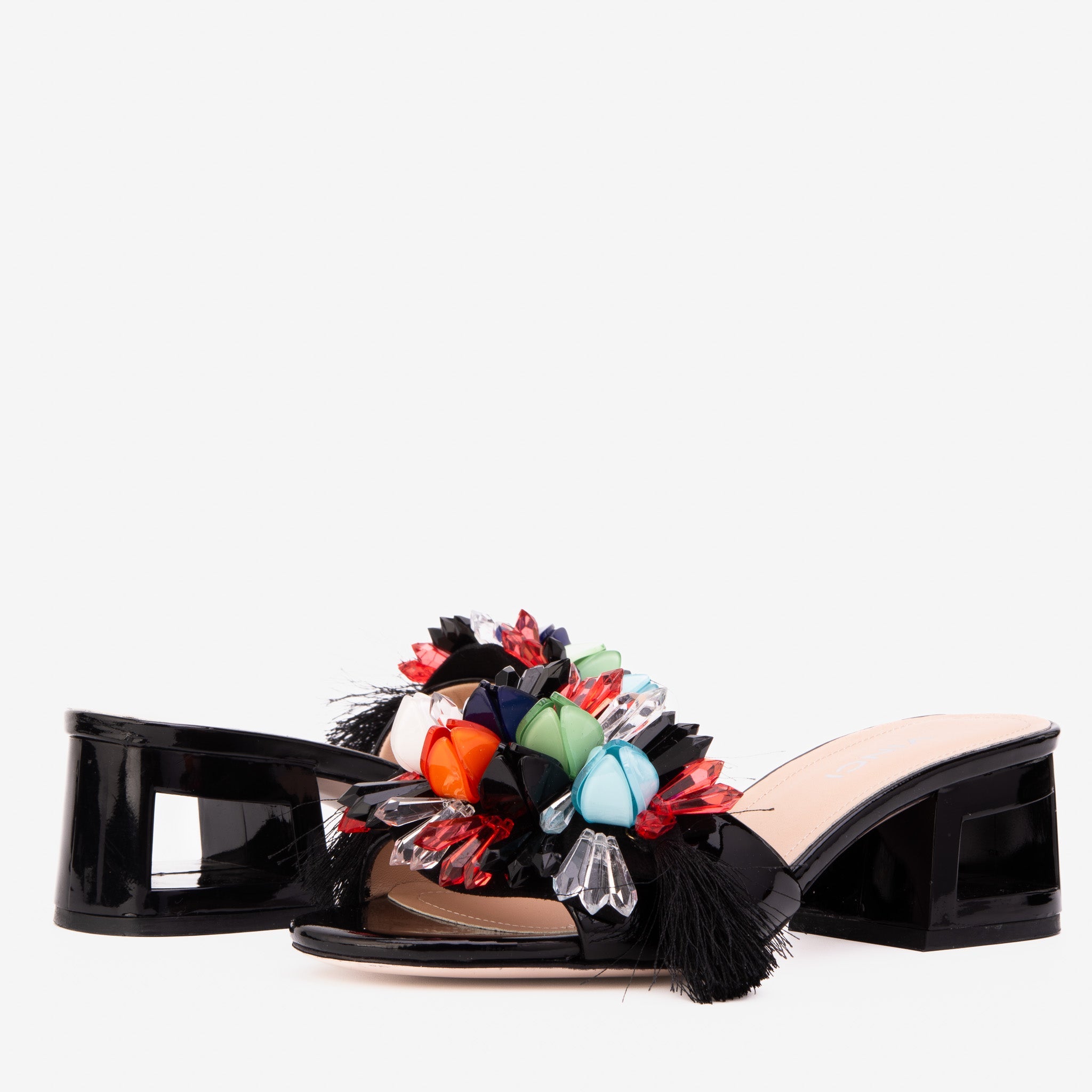 The Vigo Black Leather Block Heel Women Sandal