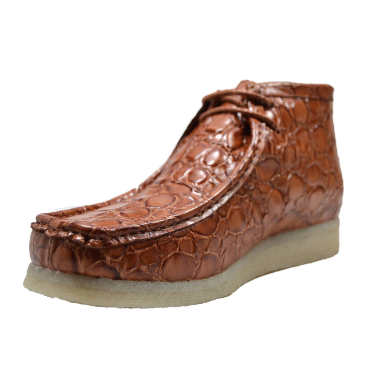 British Walkers Crocs Wallabee Boots Men's Limited Editon Crocodile Leather Ankle Boots