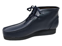 Thumbnail for Dark navy leather Wallabee boots for men, versatile ankle boot from British Walkers New Castle 2 collection