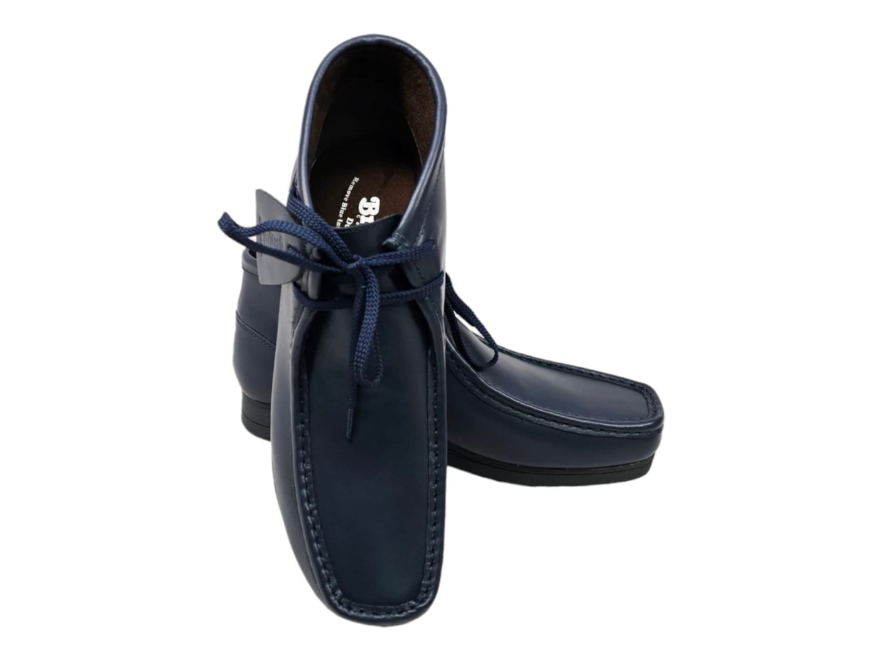 Dark navy leather men's ankle boots with versatile style and British Walkers New Castle 2 Wallabee design