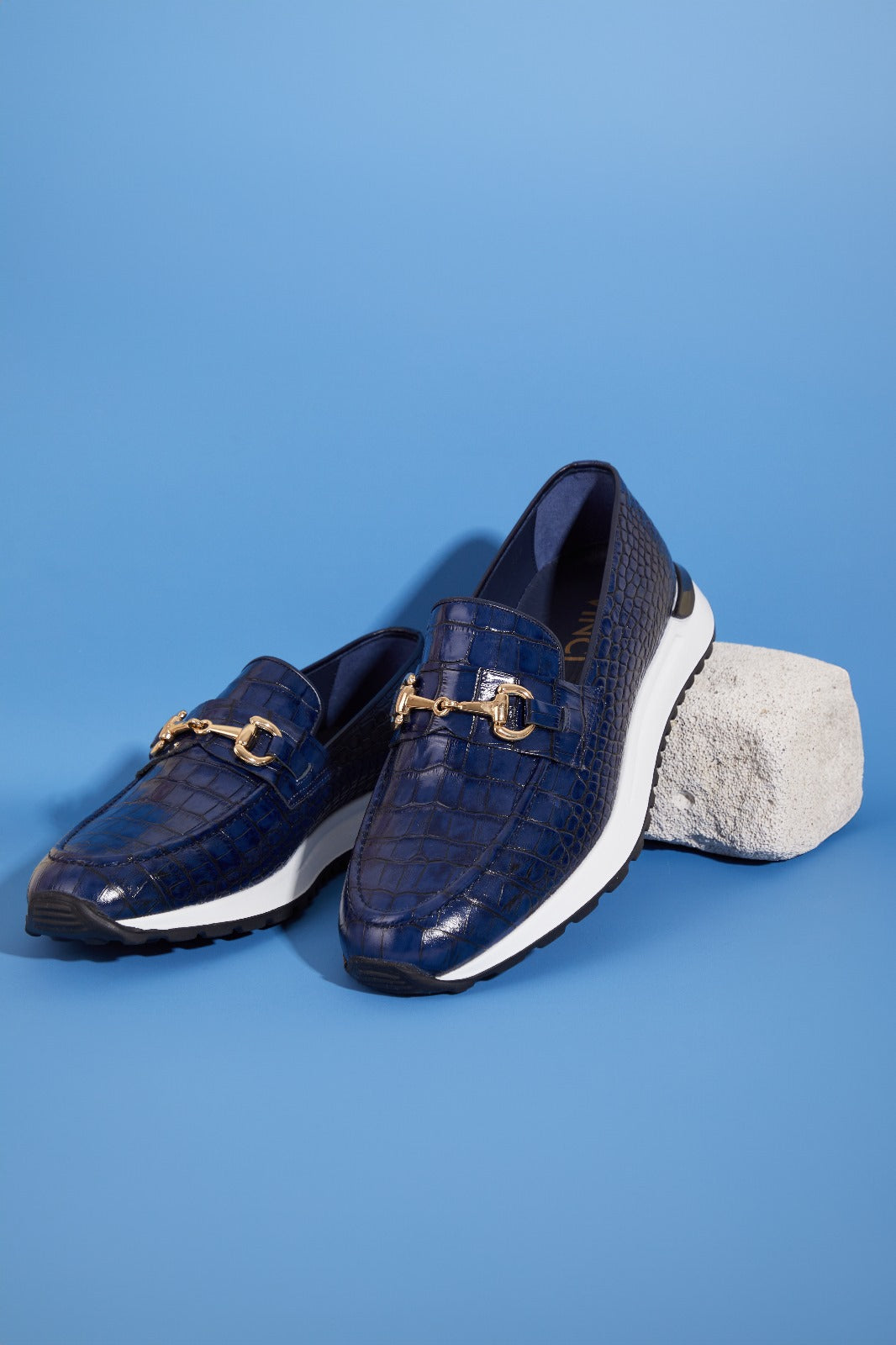 The Padova Navy Blue Leather Men Sneaker
