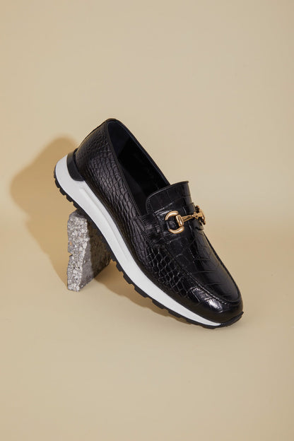 The Padova Black Leather Men Sneaker