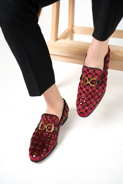 The Vicino Shoe Burgundy Bit Dress Loafer Limited Edition Men Shoe