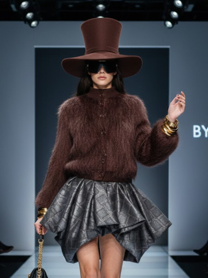 BYMANYC New York Gramercy Women’s Brown Stand Up Collar Jacket