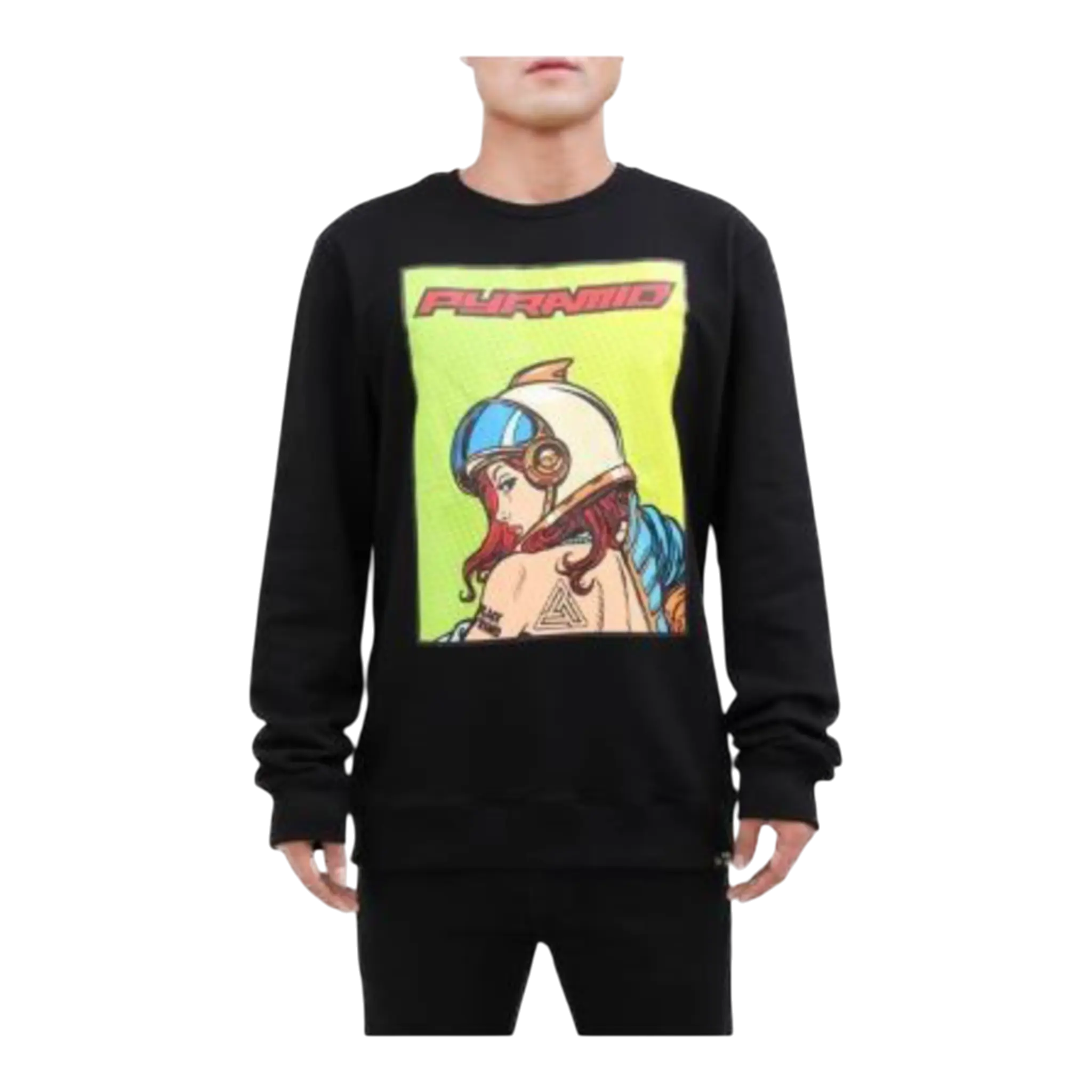 Black Pyramid Slant Zip Hoodie Men's 100% Cotton Black