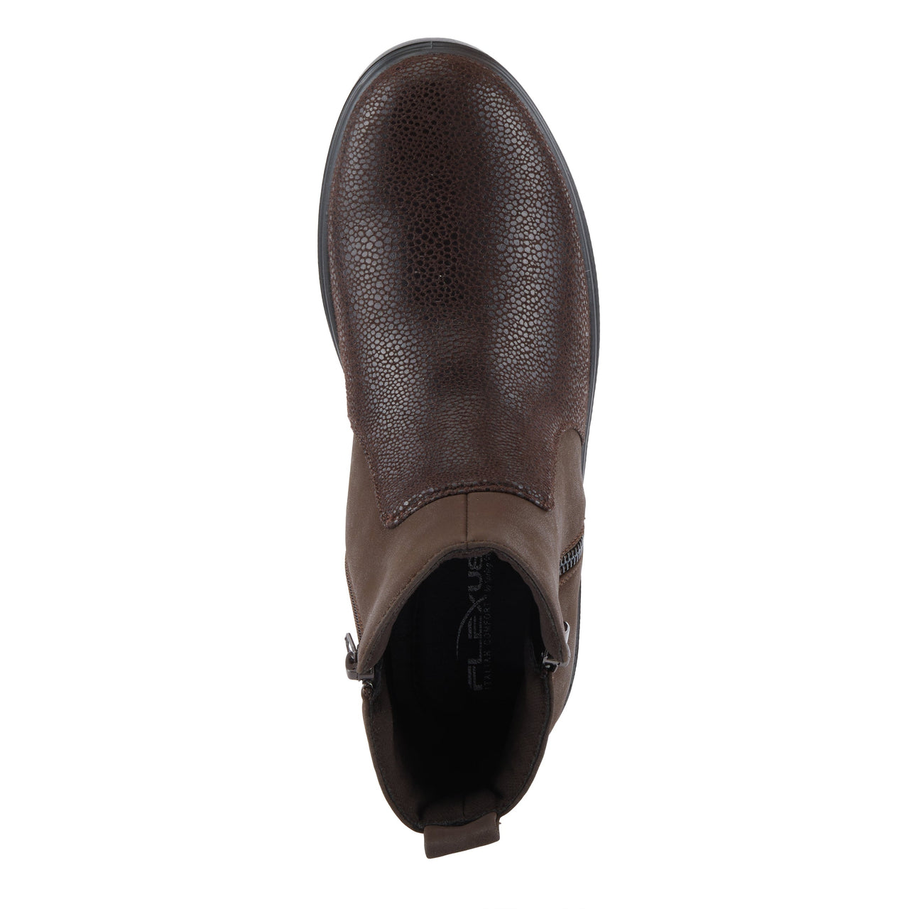 Stylish FLEXUS YANCEY BOOTS in brown suede with faux fur lining