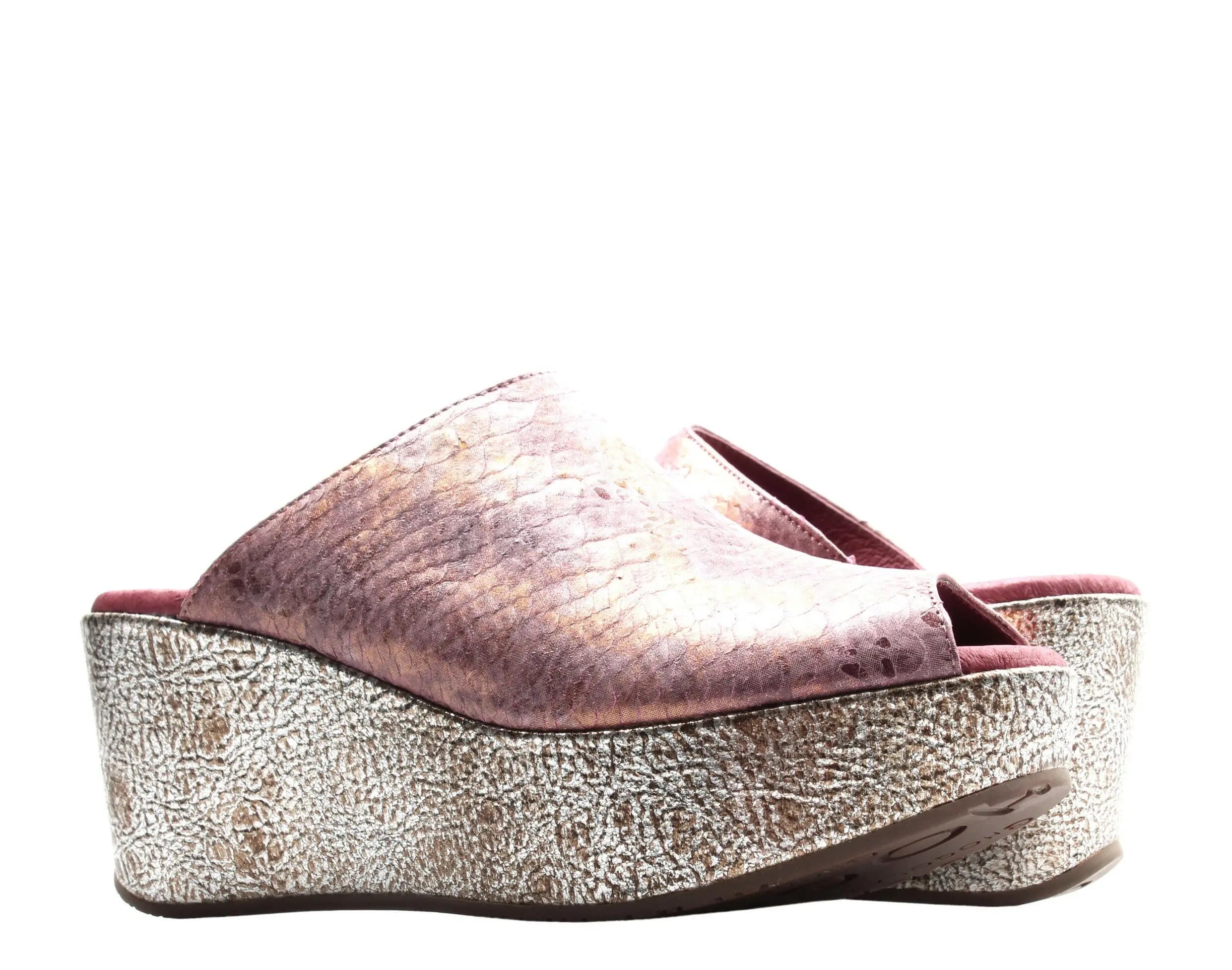 Chocolat Blu Yiona Women's Leather Purple Wedge Sandals