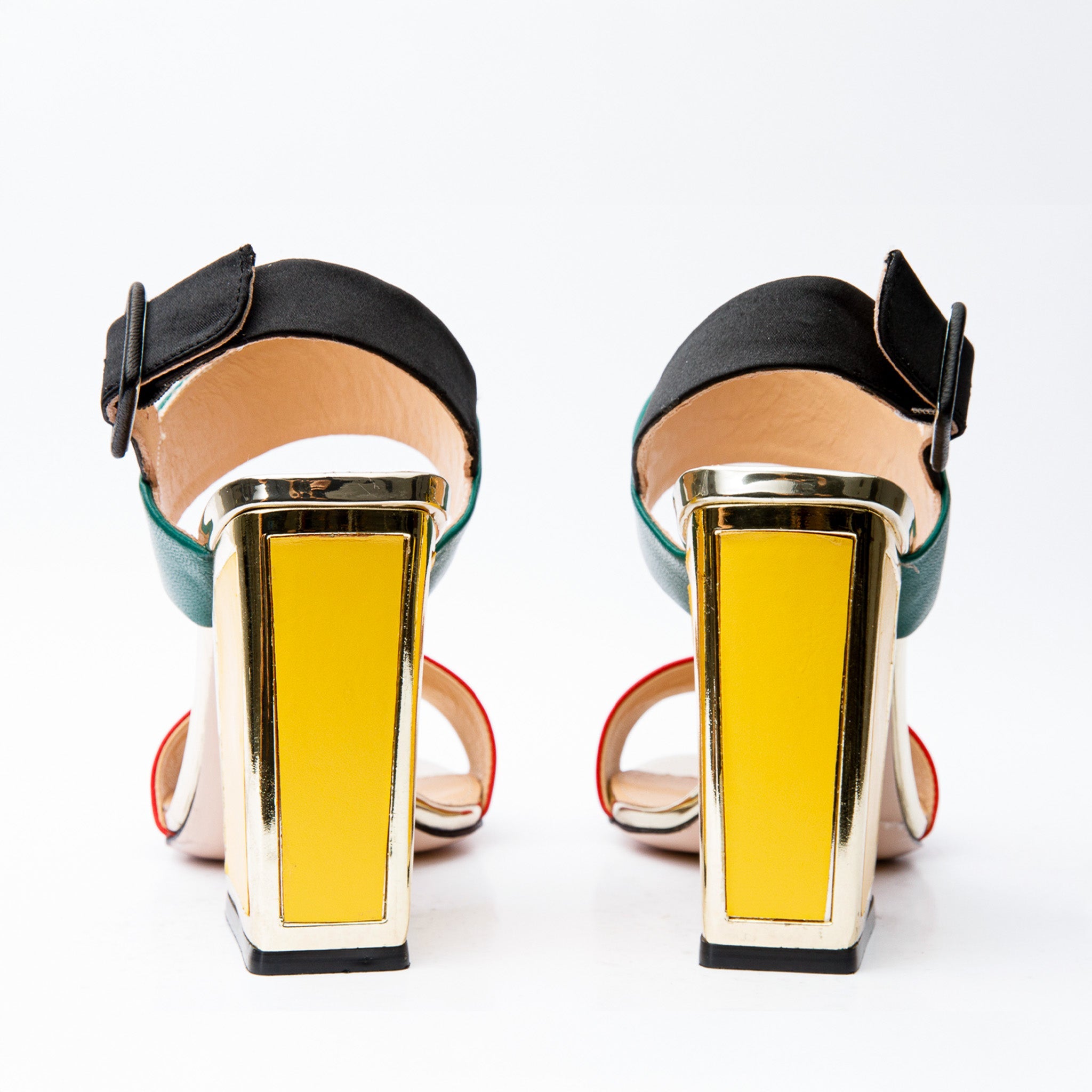 The Niger Block Heel Multicolor Leather Women Sandal