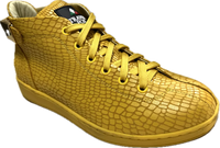 Thumbnail for Travel Fox Malibu Mid Top Sneakers Men's Yellow Nappa Leather 915601-011