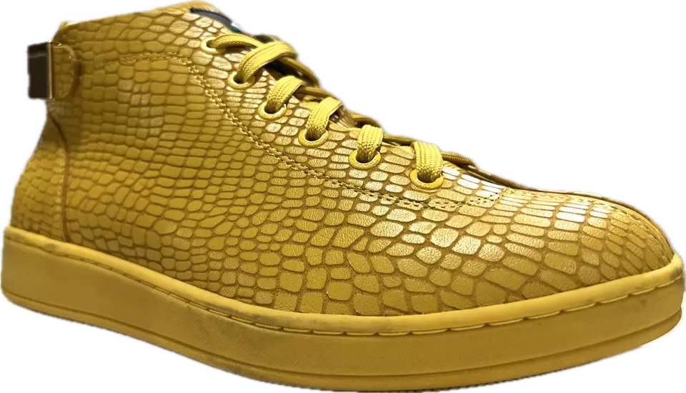 Travel Fox Malibu Mid Top Sneakers Men's Yellow Nappa Leather 915601-011