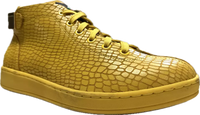 Thumbnail for Travel Fox Malibu Mid Top Sneakers Men's Yellow Nappa Leather 915601-011