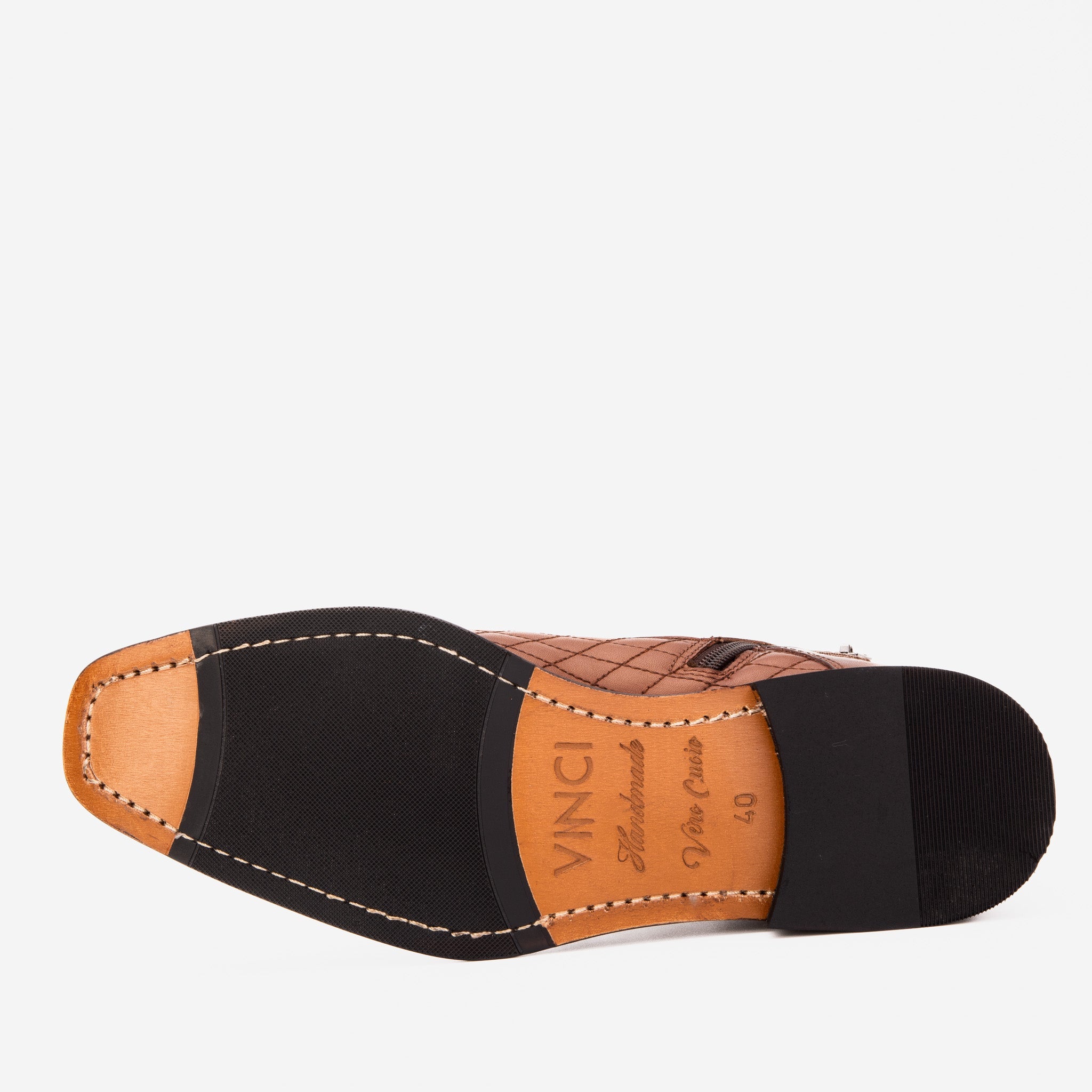 The Zeus Brown Leather Lace-Up Men Boot with a Zipper