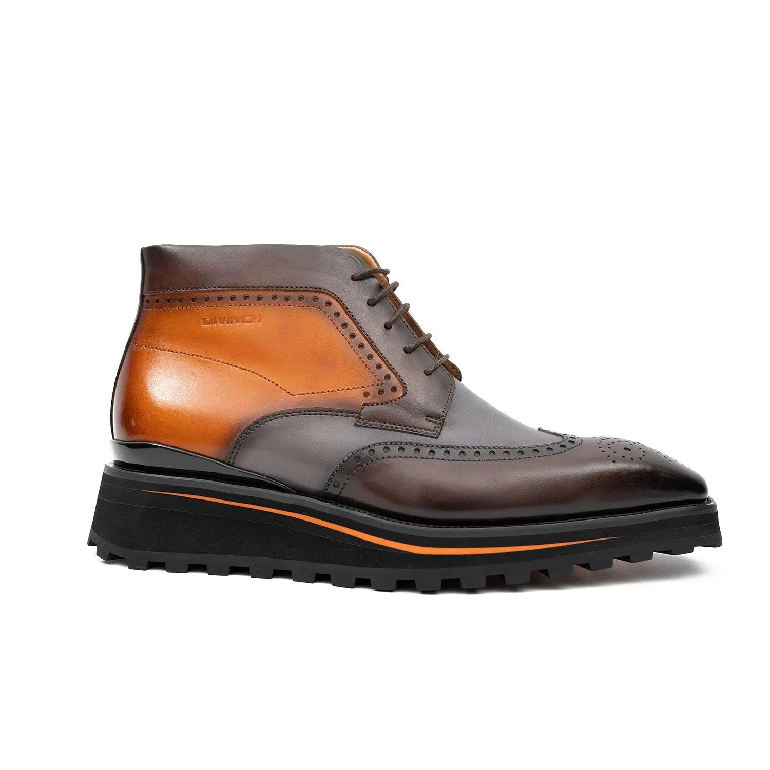 Zipper Brogue Martin Boots Men's Premium Calfskin Leather 2890