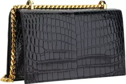 Alexander McQueen Shoulder Bag Calfskin Leather Black