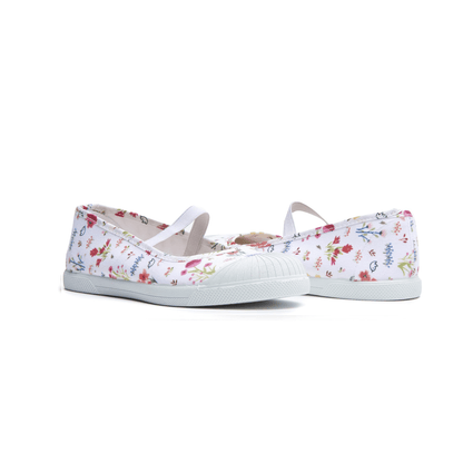Abby Floral Elastic Strap Non Slip Rubber Sole Made Spain Amazon by Childrenchic – Don't Panic Shoes