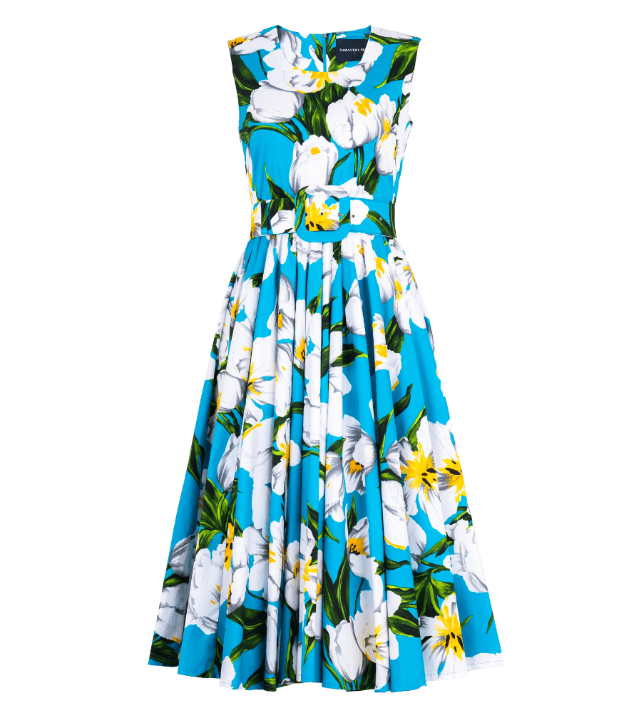 Madison Maison Abelia Dress Aqua Sleeveless Midi Dress