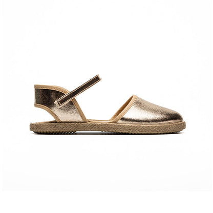 Abigail Gold Adjustable Velcro Non Slip Rubber Soles fashion by Childrenchic – Don't Panic Shoes