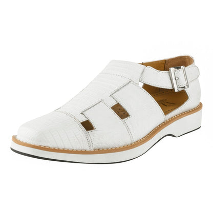 Adam Mens Fisherman Lizard Print Genuine Leather Buckle Closure Sandals Sandals by Libertyzeno – Don't Panic Shoes