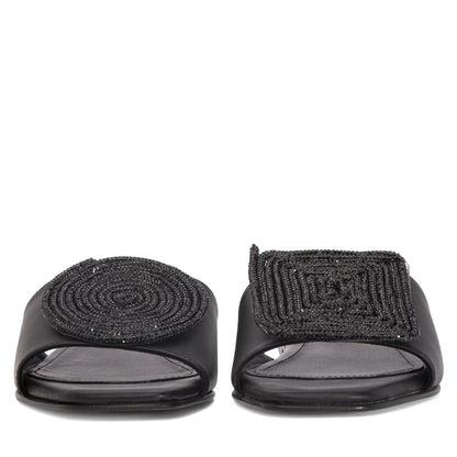 Adeline Flat Leather Sandal Women’S Metallic Mesh Cushioned Sandal by Beautiisoles – Don't Panic Shoes