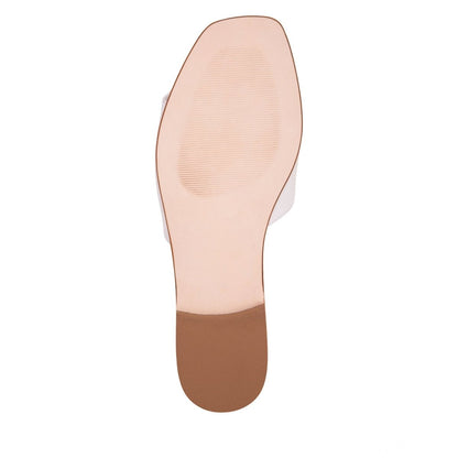 Adeline Flat Leather Sandal Women’S Metallic Mesh Cushioned Sandal by Beautiisoles – Don't Panic Shoes