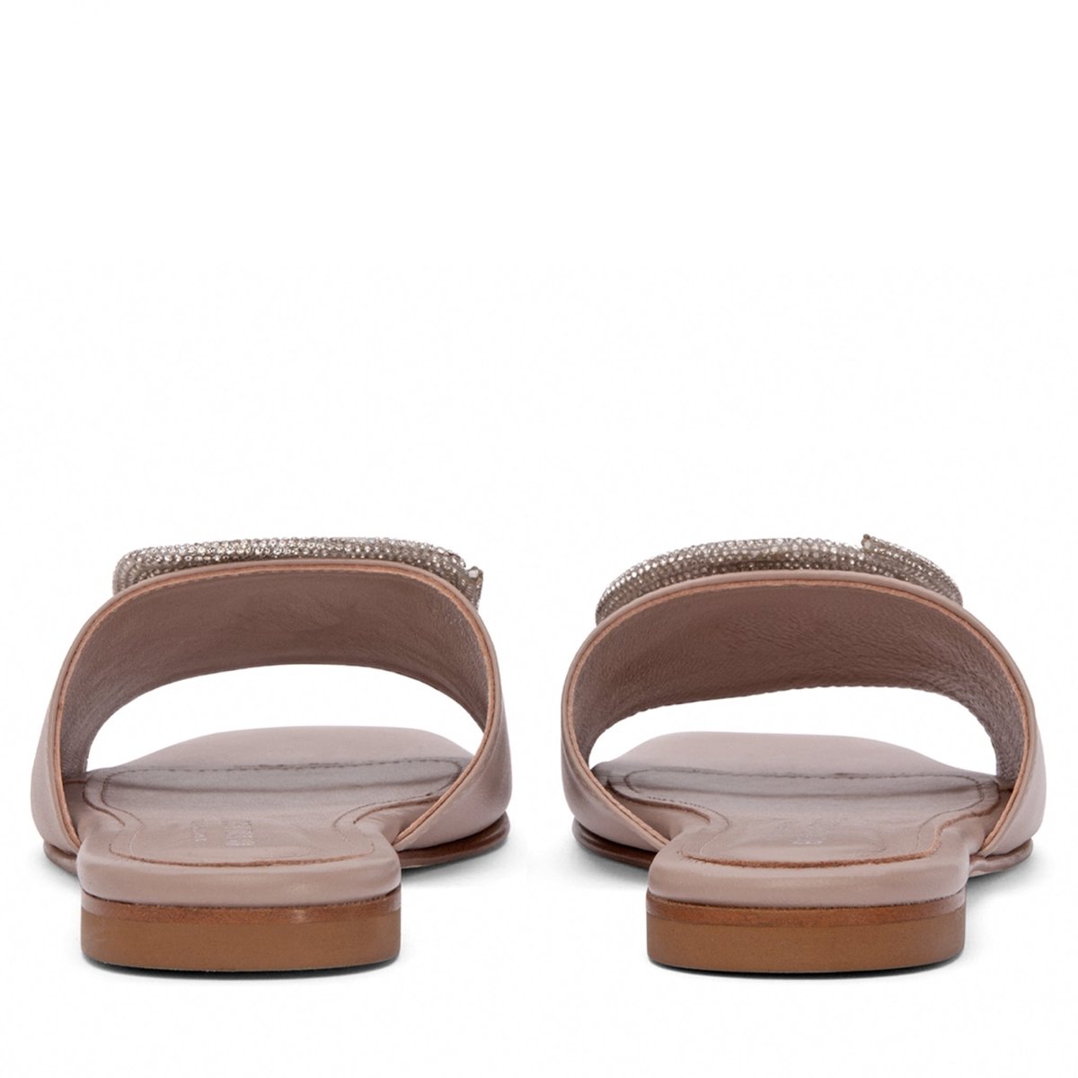 Adeline Flat Leather Sandal Women’S Metallic Mesh Cushioned Sandal by Beautiisoles – Don't Panic Shoes