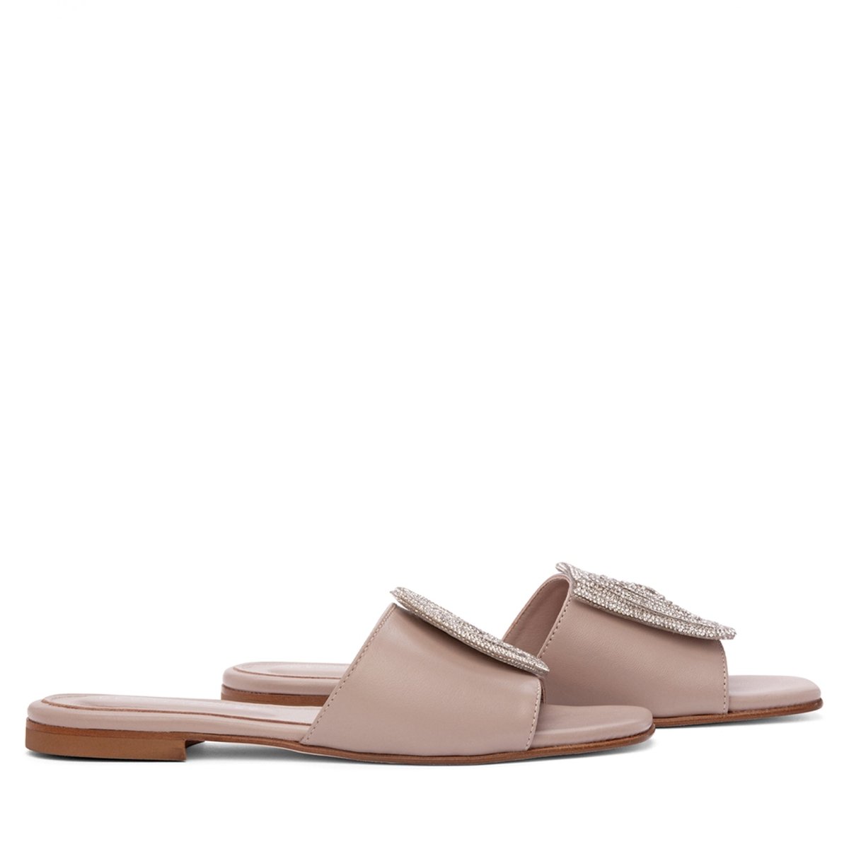 Adeline Flat Leather Sandal Women’S Metallic Mesh Cushioned Sandal by Beautiisoles – Don't Panic Shoes