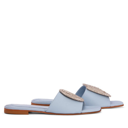 Adeline Flat Leather Sandal Women’S Metallic Mesh Cushioned Sandal by Beautiisoles – Don't Panic Shoes